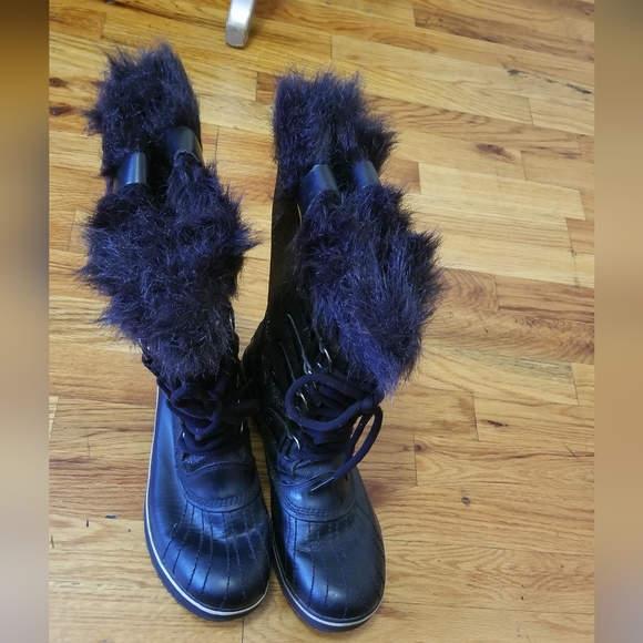 Black Glitter Sorel Tofino Lux Waterproof Size 10.5 - Picture 4 of 9